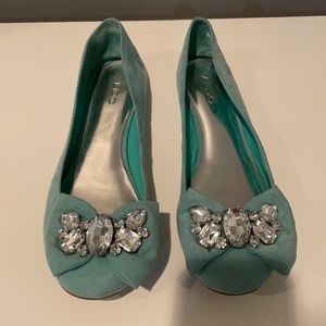 Aldo teal suede ballet flats
